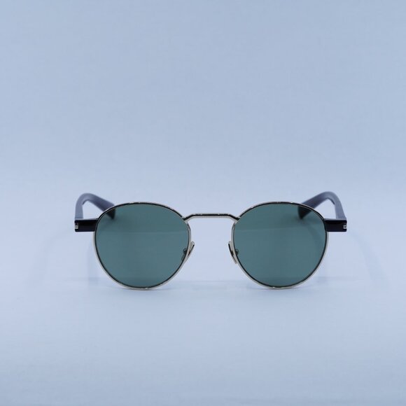 Saint Laurent SL707 002 Sunglasses Gold/Havana Round Frame, Green Lenses - Picture 4 of 12